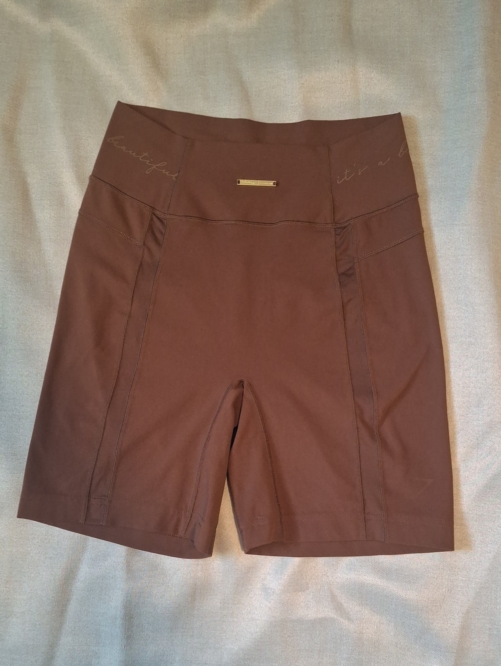 Gymshark x Whitney Simmons Brown Bike Shorts - Size Small